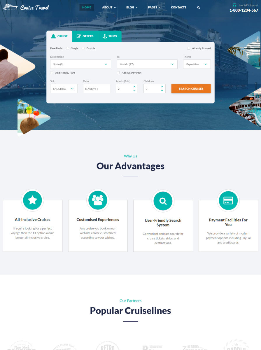 Giao diện website du thuyền tư webhotel.vn