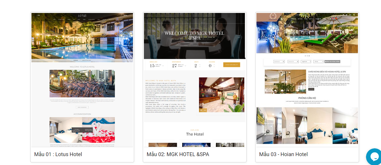 Giao diện website khách sạn, resort chuyên nghiệp, ấn tượng